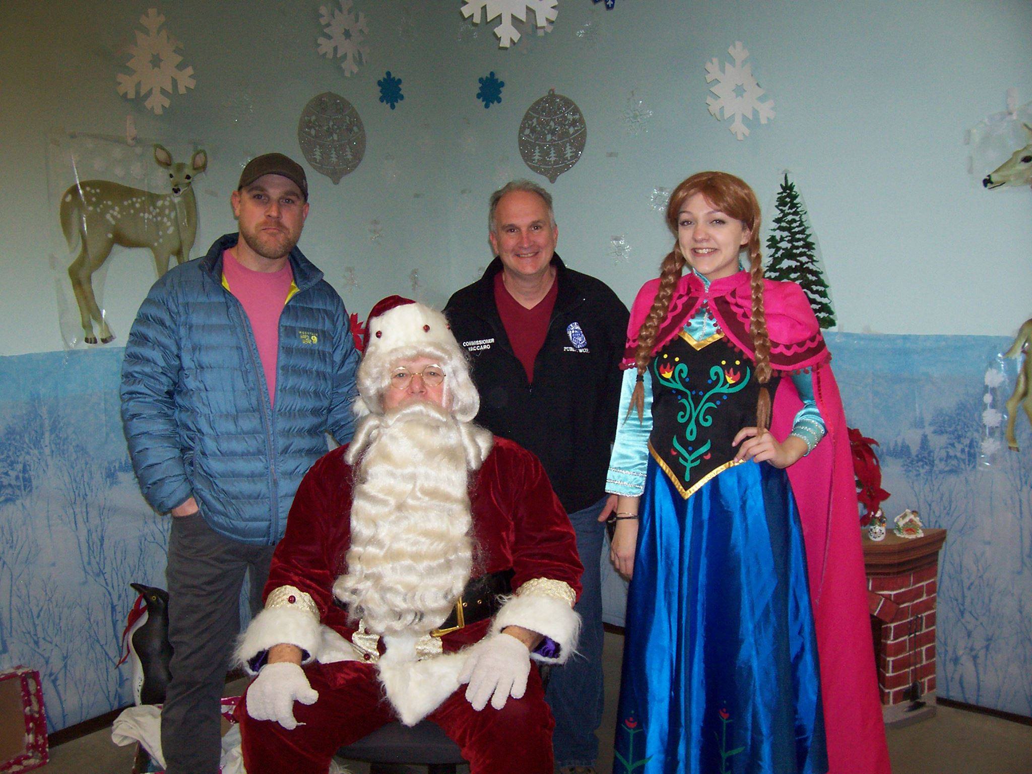 Photo with Santa and Frozen Characters